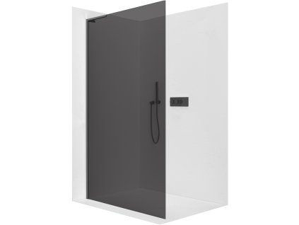 487567 cerano sprchova zastena walk in onyx l leva vzpera 8 mm cerna matna grafitove sklo 80x200 cm