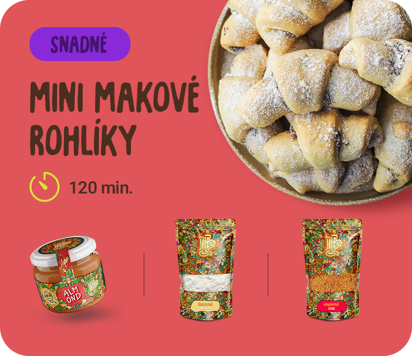 Mini makovo-kakaové rohlíky