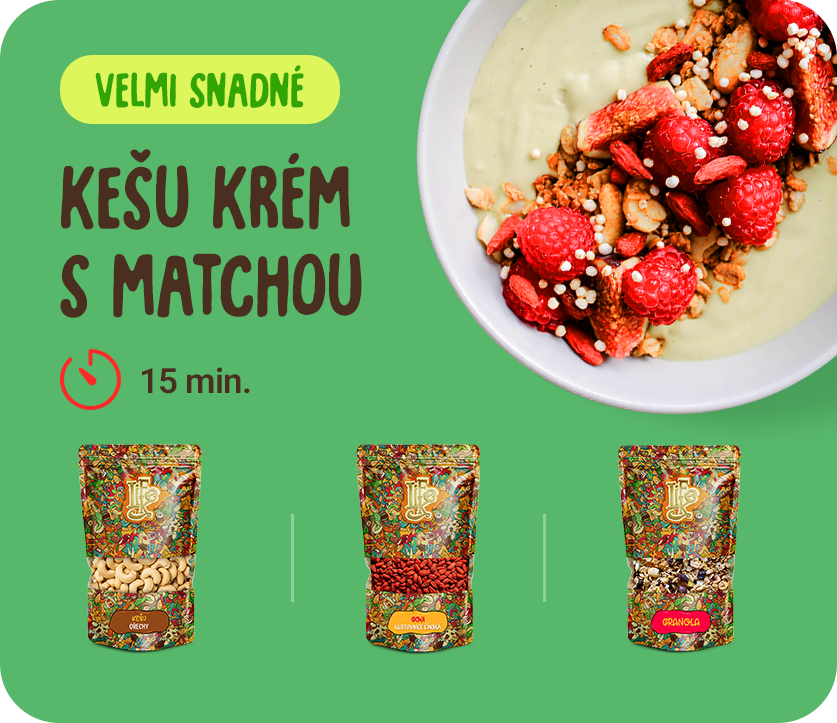 Kešu krém s Matchou