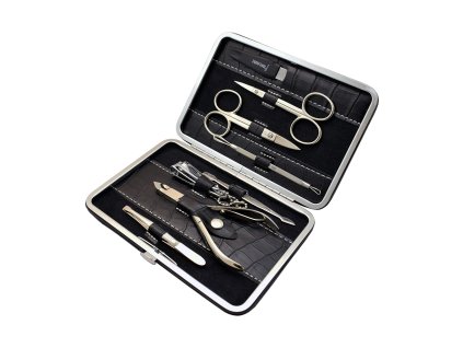 vyr 69204 MAGNUM manikurni set pouzdro imitaci krokodyli kuzi 8 dilny open white