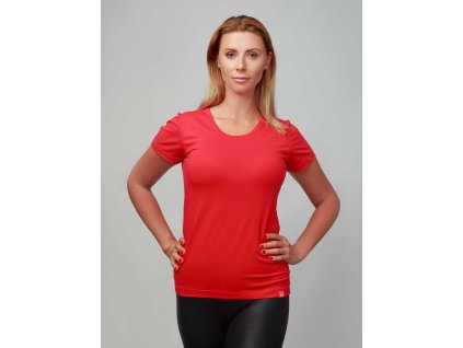 834 5 damske bavlnene triko cityzen cervene klasicke s elastanem