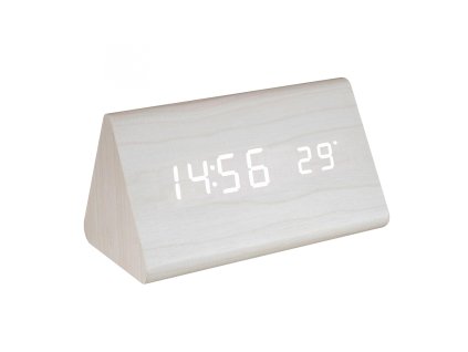 digitalny led budik biele drevo oc 07