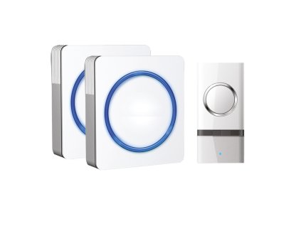 solight 2x bezdrotovy zvoncek do zasuvky 120m biely