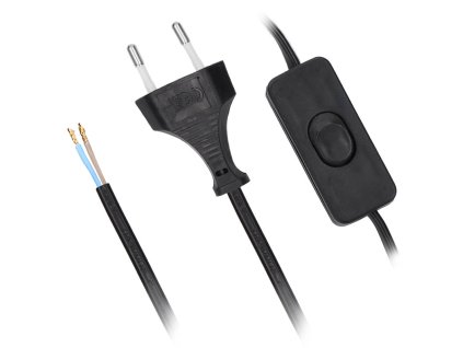 solight flexo snura 2x 075mm2 cierna plocha vypinac 3m