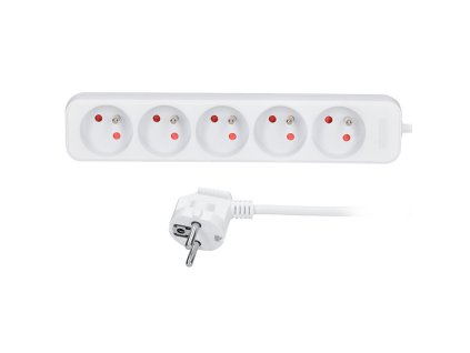 solight predlzovaci privod 5 zasuviek biely 2m