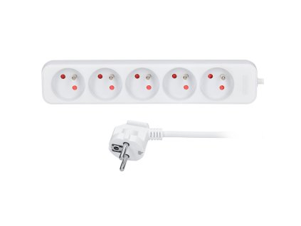 solight predlzovaci privod 5 zasuviek biely 15m