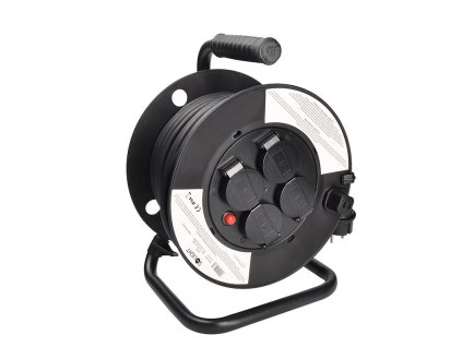 solight predlzovaci privod na bubne 4 zasuvky vonkajsi 25m gumovy kabel 3x 15mm2 ip44