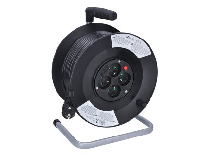 solight predlzovaci privod na bubne 4 zasuvky 50m cierny kabel 3x 15mm2