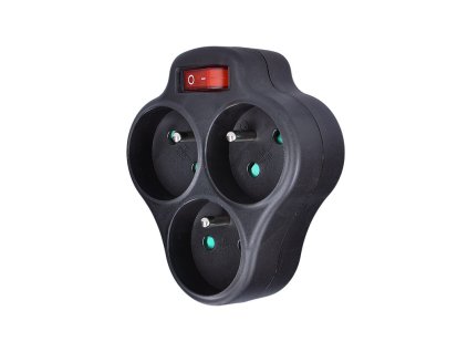 solight rozbocovac 3 x 10a cierny vypinac