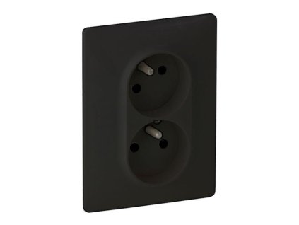 Valena Life 756376 dvojzásuvka 2x2P+T s detskou ochranou čierna