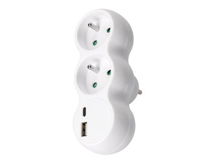 solight rozbocovac s usb ac nabijackou 2 x 10a biely