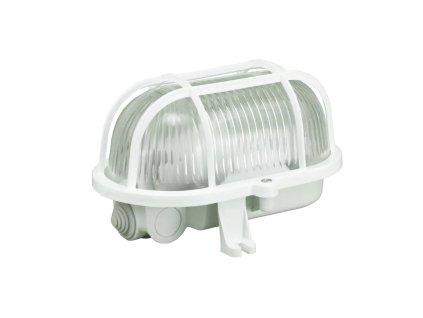 svietidlo oval max60w plastova mriezka biela