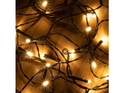 led svietiaci retazec 50 led tepla biela s casovacom