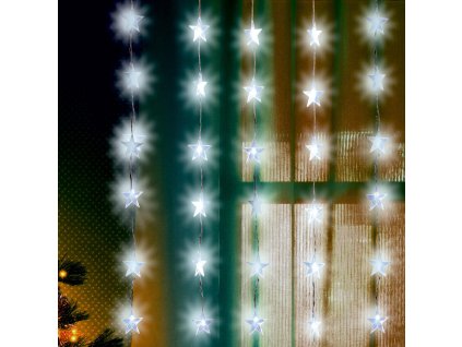 led svetelny zaves so ziarovkami tvaru hviezdy