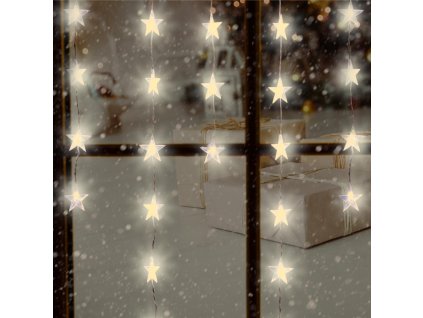 led svietiaci zaves hviezda tepla biela