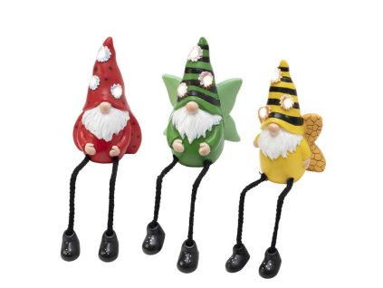 solarne zahradne svietidlo trpaslici s visiacimi nohami 12ks