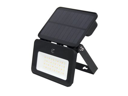 solight led solarny reflektor so senzorom 6w 660lm 3cct li ion cierna