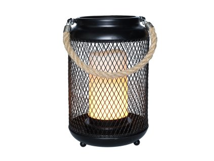 solight kovovy lampas s led svieckou tepla biela 3xaa cierna 20cm