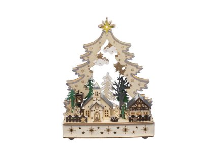 dekoracia na stol vianocna dedinka