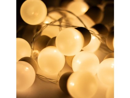 led svietiaci retazec gula bateriovy 20 teplych bielych led mlc20b