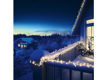 spojovatelny svietiaci retazec 200 led biely kabel na vonkajsie pouzitie ksiw200wh