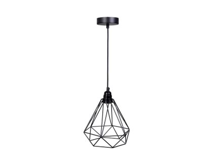 zavesne cierne kovove svietidlo 1 x e27 me0010