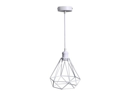 zavesne biele kovove svietidlo 1 x e27 me0110