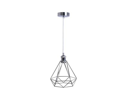 zavesne strieborne kovove svietidlo 1 x e27 me0810