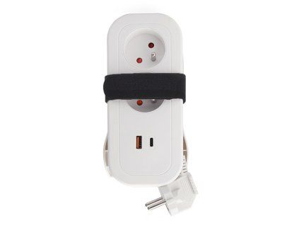 solight 2z usb ac 20w pd cestovny predlzovaci privod 15m biely
