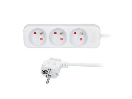 solight predlzovaci privod 3 zasuvky biely 2m