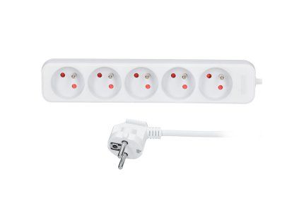 solight predlzovaci privod 5 zasuviek biely 2m