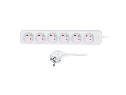 solight predlzovaci privod 6 zasuviek biely 2m