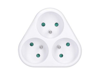 solight rozbocka 3x 10a trojuholnik biela