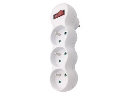solight rozbocovac s podperou 3 x 10a biely vypinac