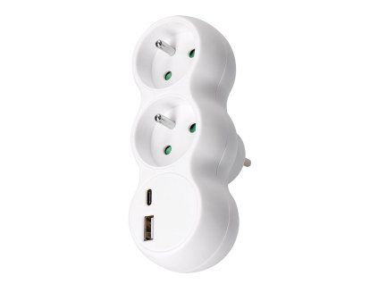 solight rozbocovac s usb ac nabijackou 2 x 10a biely