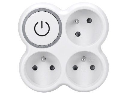 solight rozbocovac 3x 10a biely sivy vypinac