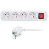 solight predlzovaci privod 4 zasuvky biely vypinac 2m