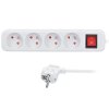 solight predlzovaci privod 5m 4 zasuvky vypinac 16a 3680w pvc biely