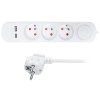 solight 3z predlzovaci privod s usb ac nabijackou 24a 2m 3 x 1mm2 biely vypinac