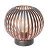 solight kovovy okruhly lampas so ziarovkou s micro led tepla biela medena 3xaa 19cm