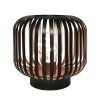 solight kovovy ovalny lampas so ziarovkou s micro led tepla biela medena 3xaa 18cm