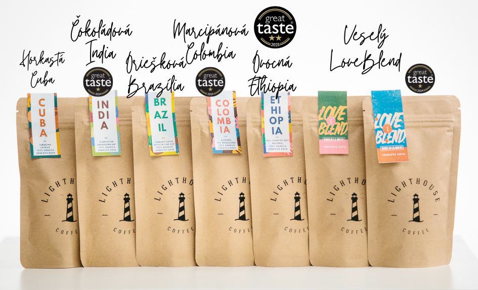 zrnkové kávy lighthouse coffee