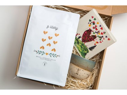 Lighthouse Coffee Z lásky & keramická šálka & Lyra Srdce: darčekový balíček