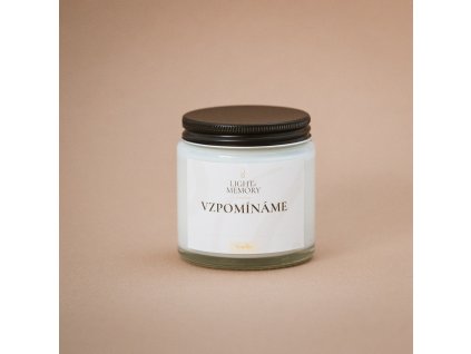 Sójová svíčka Vanilka – čirá sklenice černé víčko