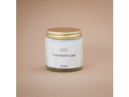 Sójová svíčka Levandule – čirá sklenice zlaté víčko