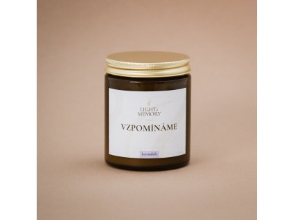 Sójová svíčka Levandule velká – hnědá sklenice zlaté víčko