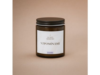 Sójová svíčka Levandule velká – hnědá sklenice černé víčko