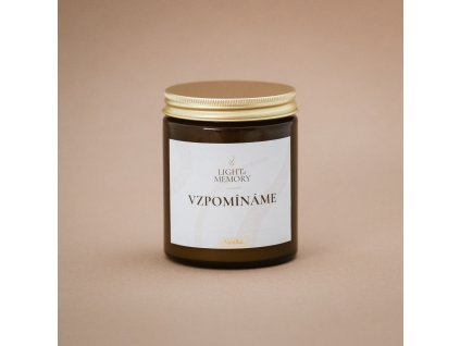 Sójová svíčka Vanilka velká – hnědá sklenice zlaté víčko