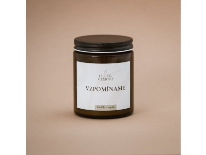 Sójová svíčka Kadidlo a myrha velká – hnědá sklenice černé víčko