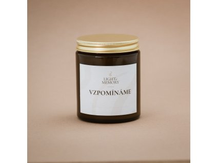 Sójová svíčka bez vůně velká – hnědá sklenice zlaté víčko